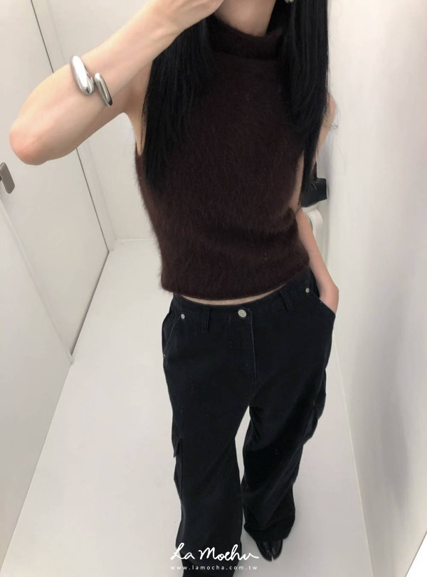 立領挖肩人造毛背心(闆娘.花花清單)